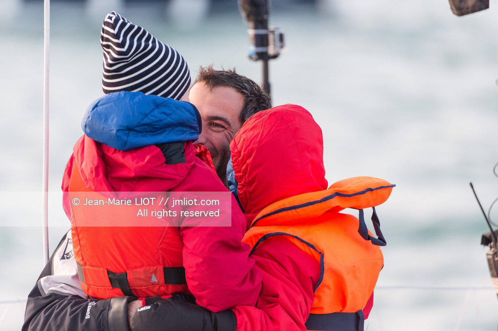 Les Sables d'Olonne, le 19 janvier 2017 arrivée d'Armel Le Cléac'h (FR) skipper de l'imoca Banque Populaire arrive 1er du Vendee globe 2016-2017. Photo © Jean-Marie Liot   DPPI