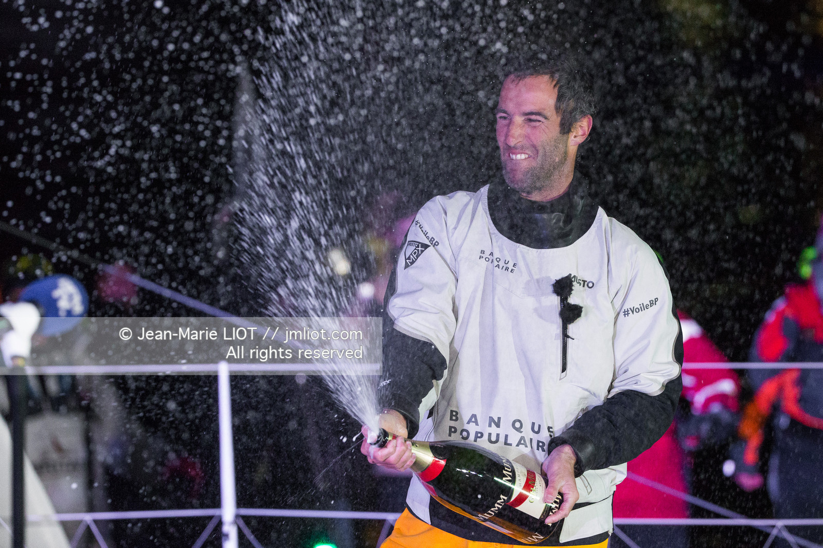 Les Sables d'Olonne, January 19, 2017 arrival of Armel Le Cléac'h (FR) skipper of the imoca Banque Populaire arrives 1st Vendee globe 2016-2017. Photo © Jean-Marie Liot   DPPI